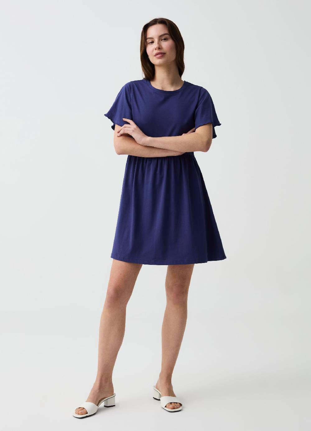 Ovs Vestito Essential corto con maniche a farfalla