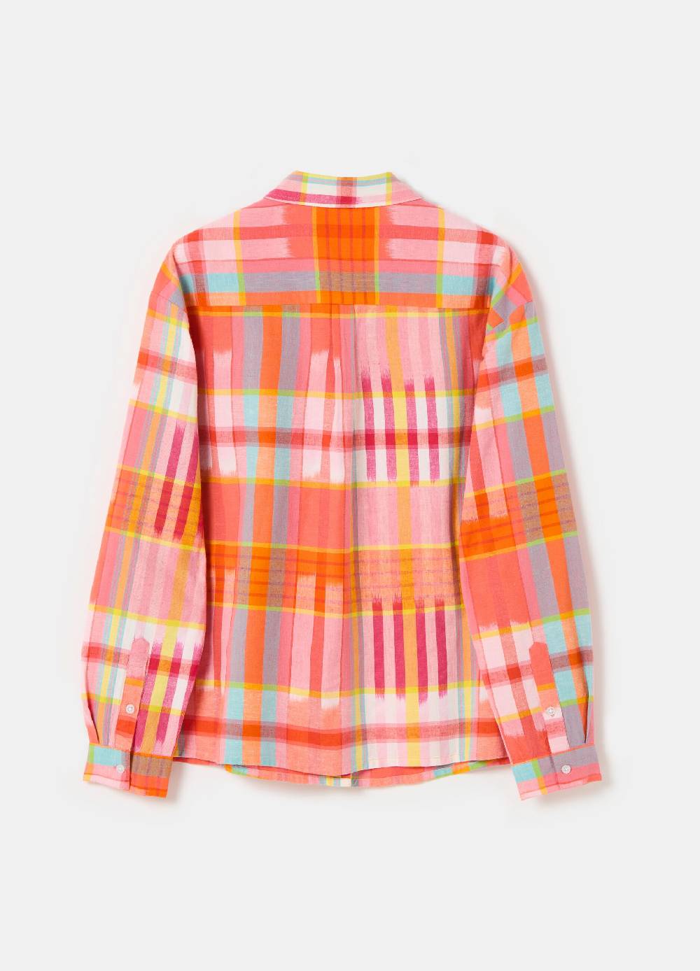 Ovs Camicia in cotone e lino fantasia check Vendita Calda