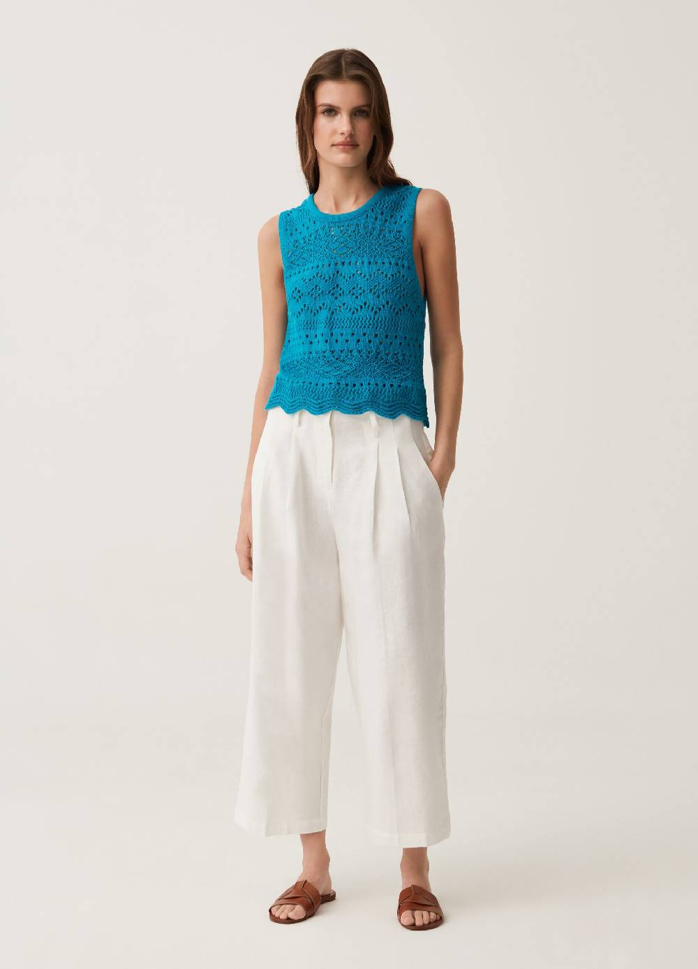 Ovs Tank top in cotone crochet Vendita Economica
