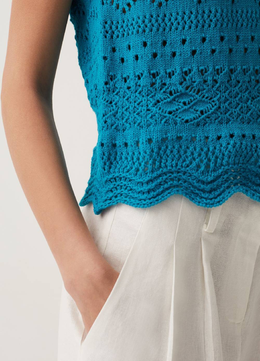 Ovs Tank top in cotone crochet Vendita Economica