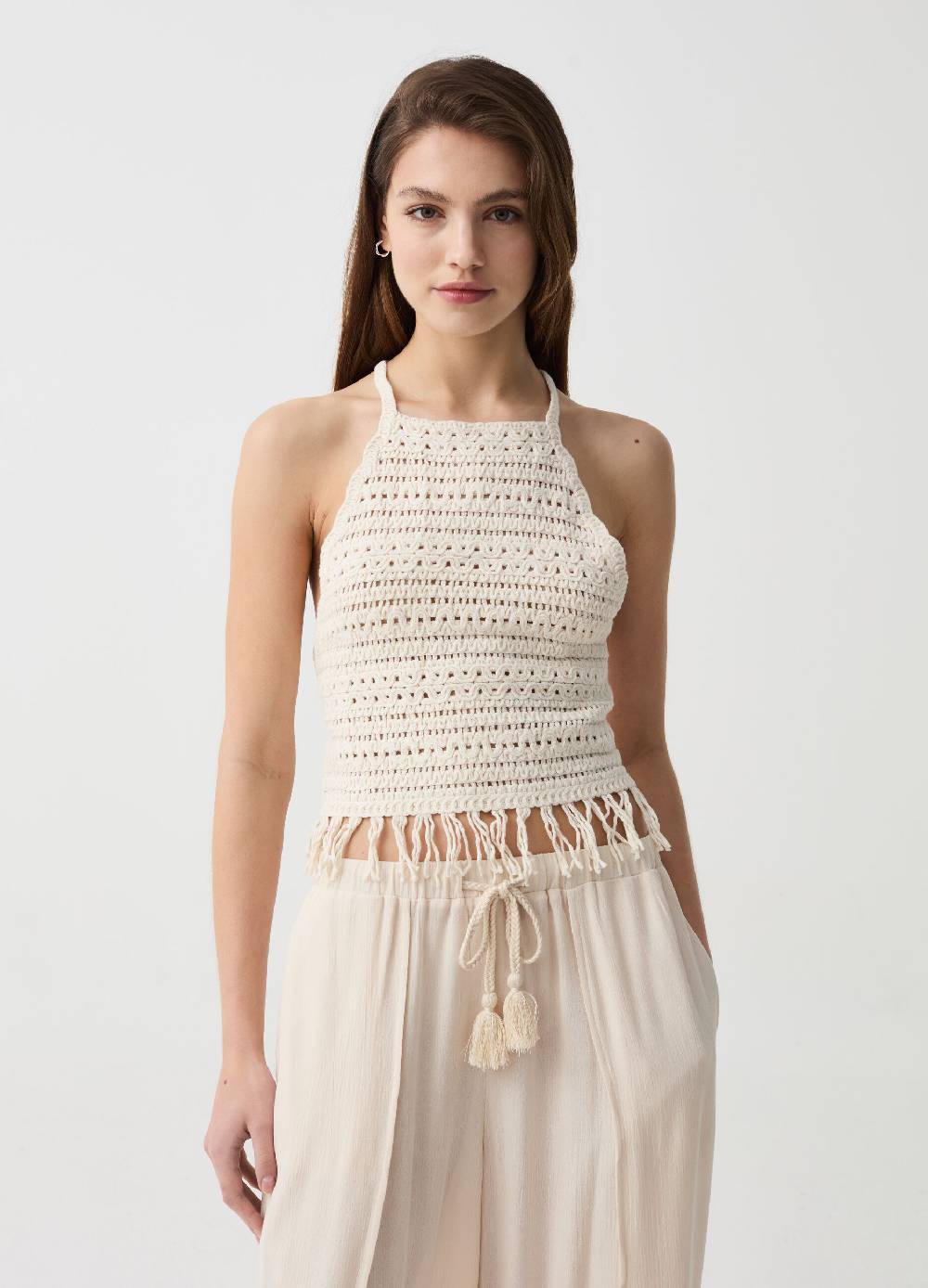 Ovs Top crochet con frange