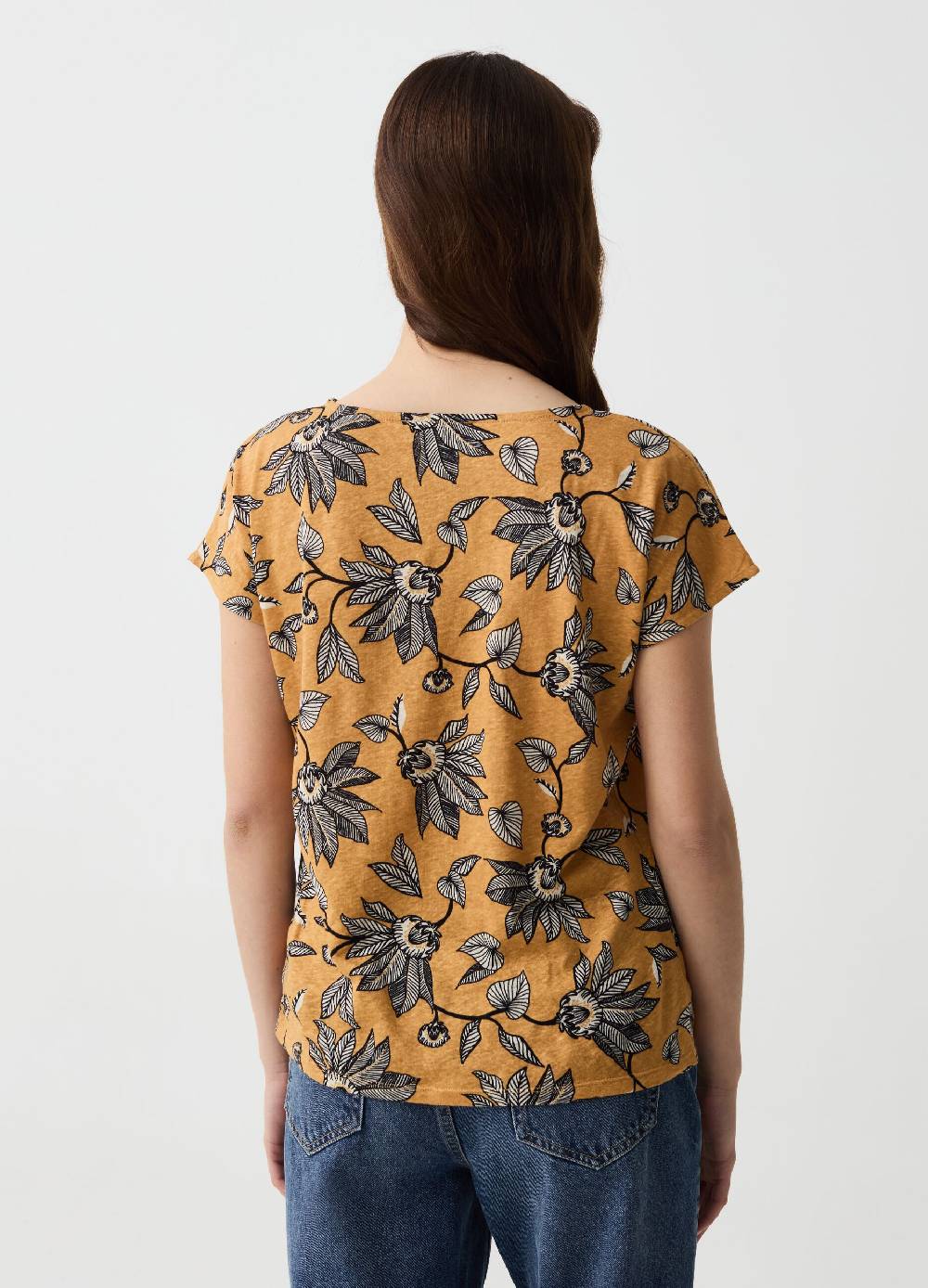 Ovs T-shirt in lino e cotone con stampa floreale Qualità Garantita