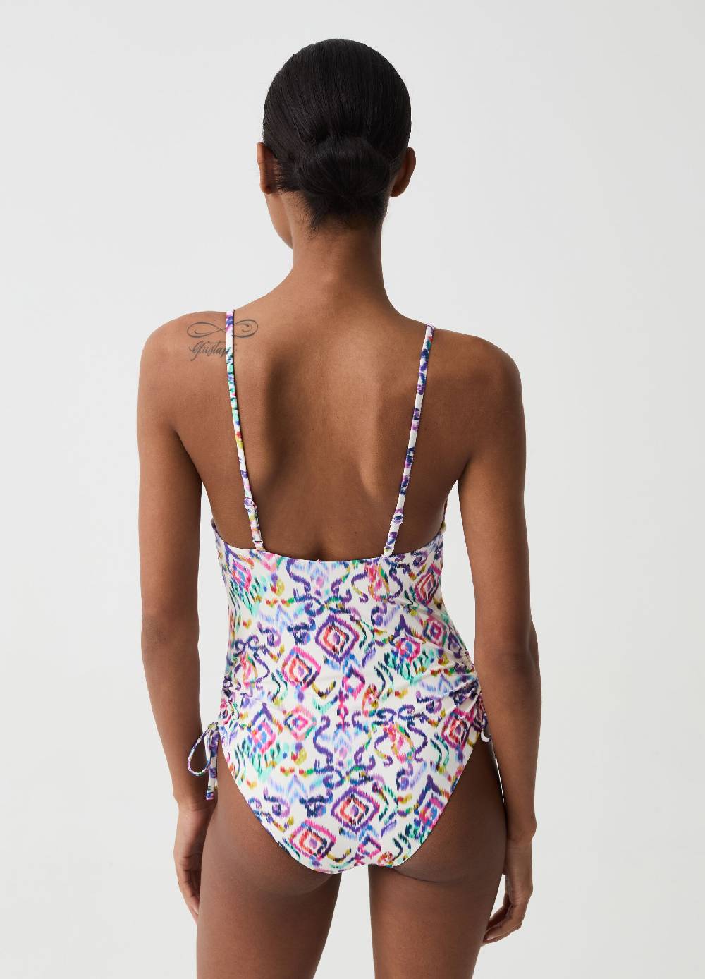 Ovs Costume intero con coulisse stampa ikat Consegna Veloce