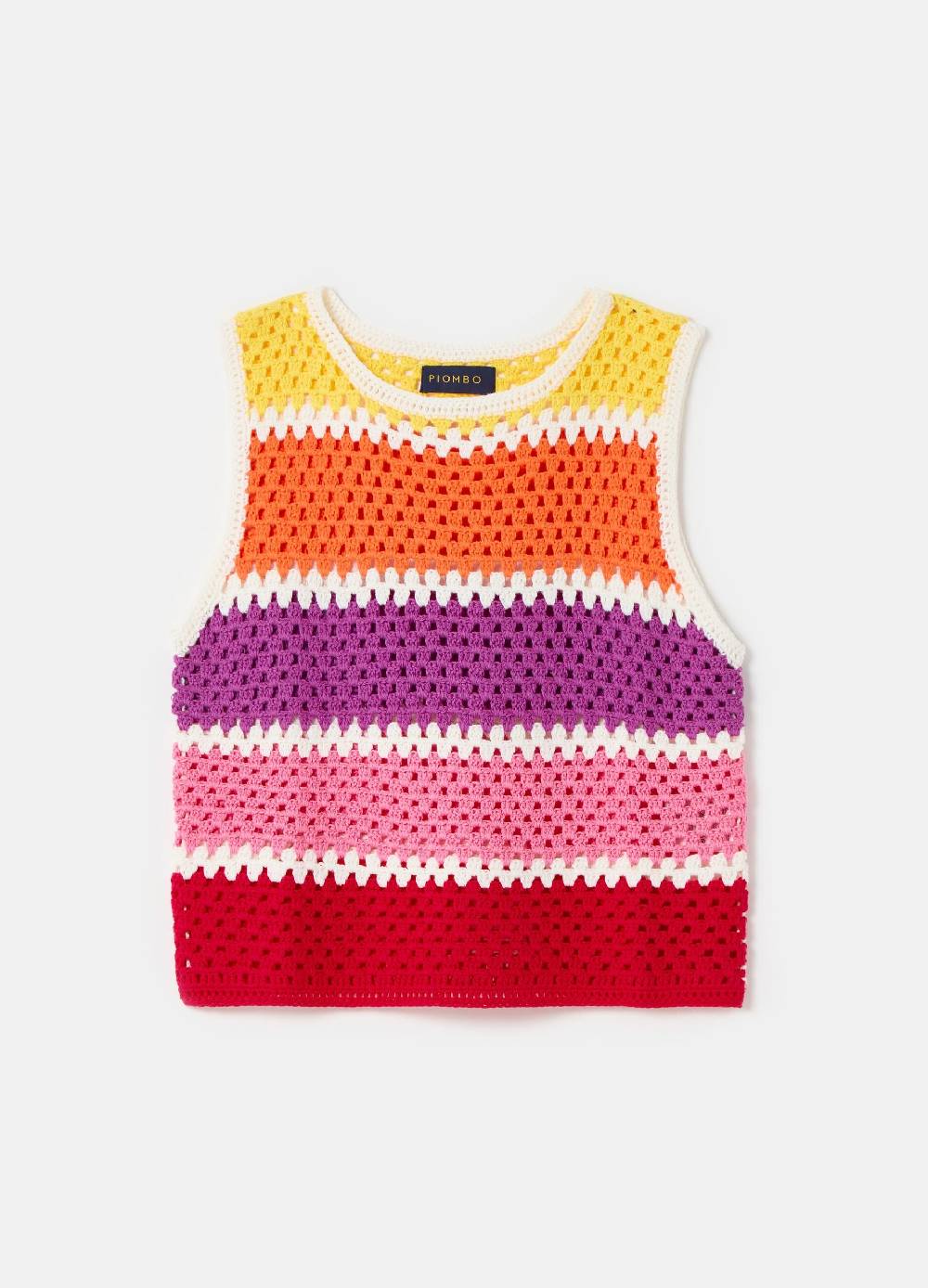 Ovs Tank top crochet a righe multicolor Sottocosto