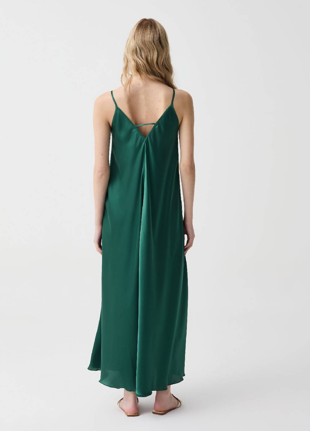 Ovs Vestito lungo in satin con spalline sottili Super sconto