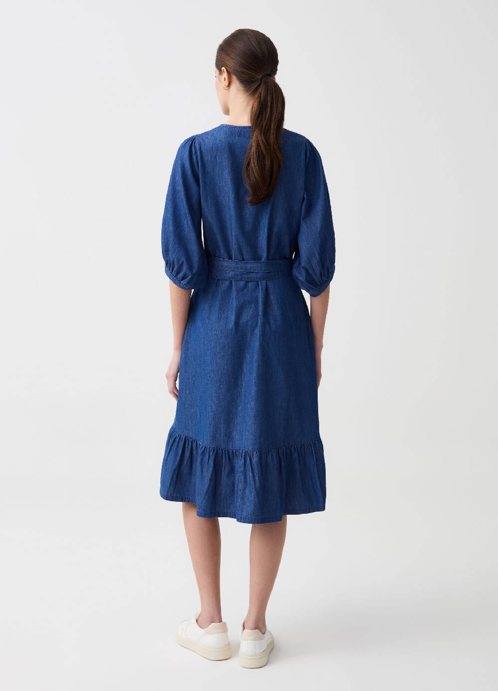 Ovs Abito midi in denim a portafoglio Vendita Calda