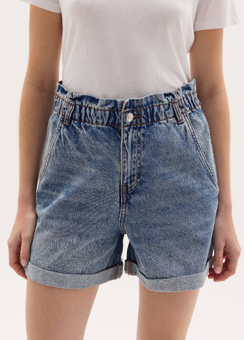 Ovs Shorts paper bag in denim Vendita Economica