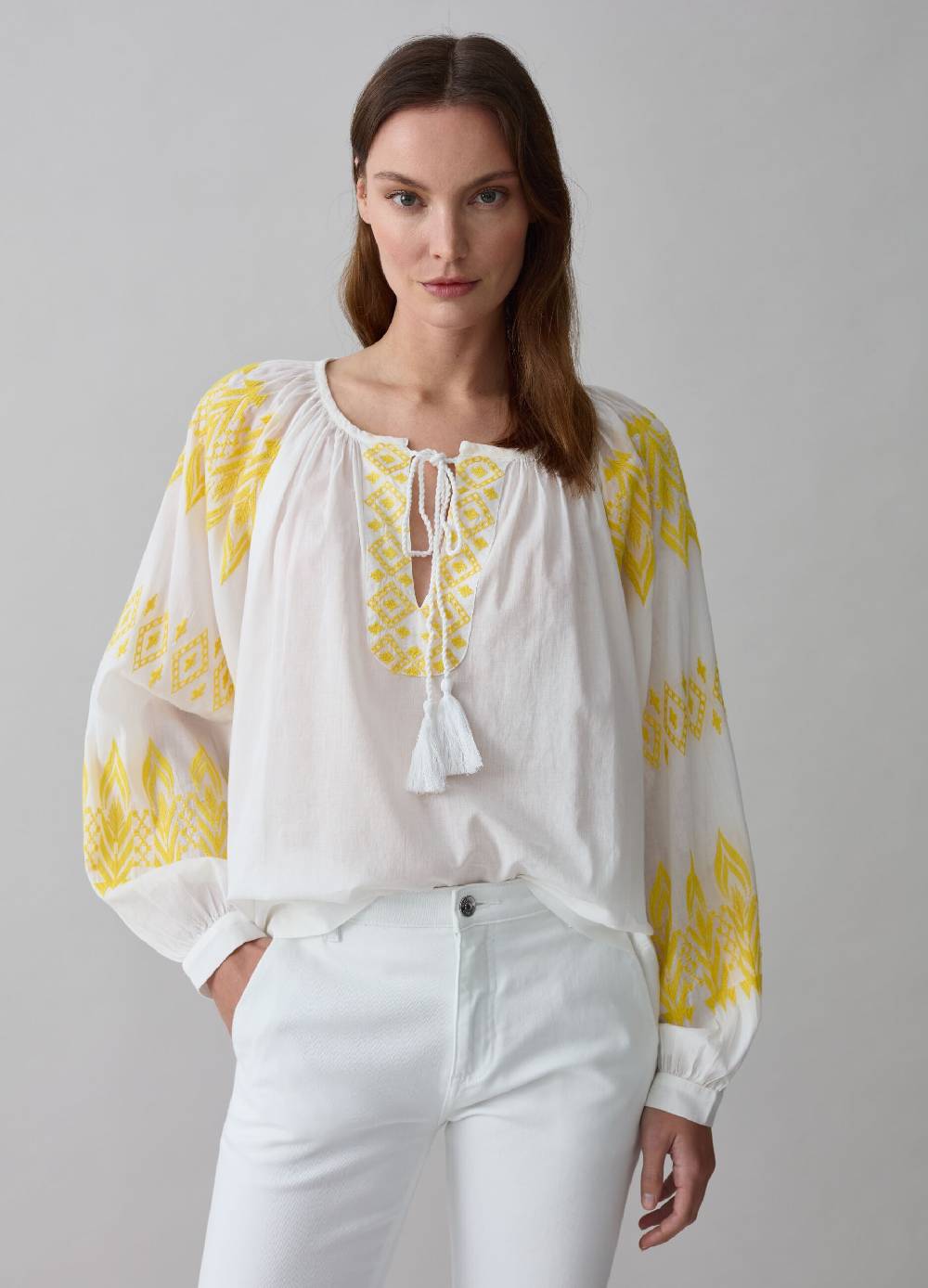 Ovs Blusa over con ricami etnici e nappine Qualità
