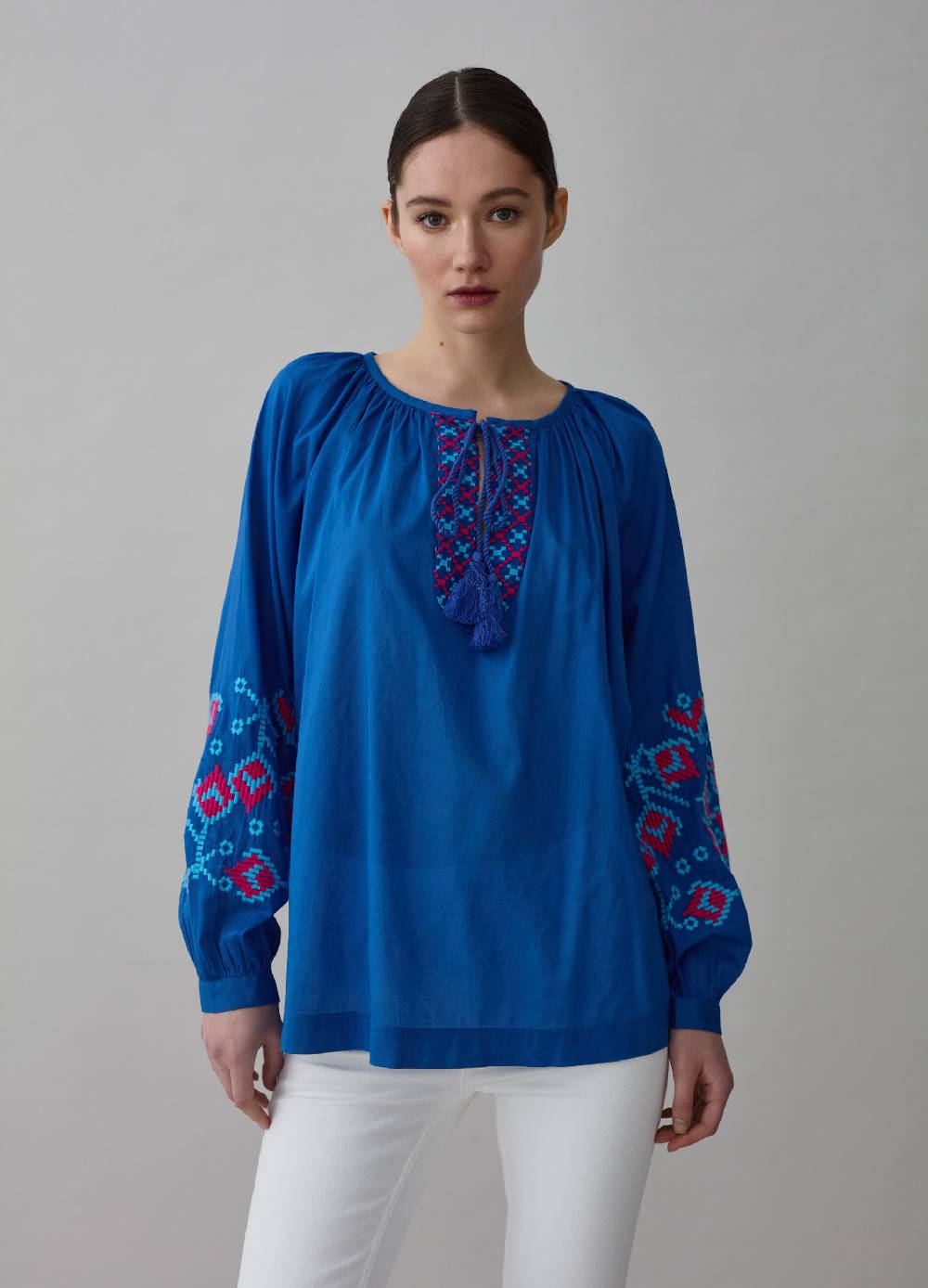 Ovs Blusa over con ricami etnici e nappine