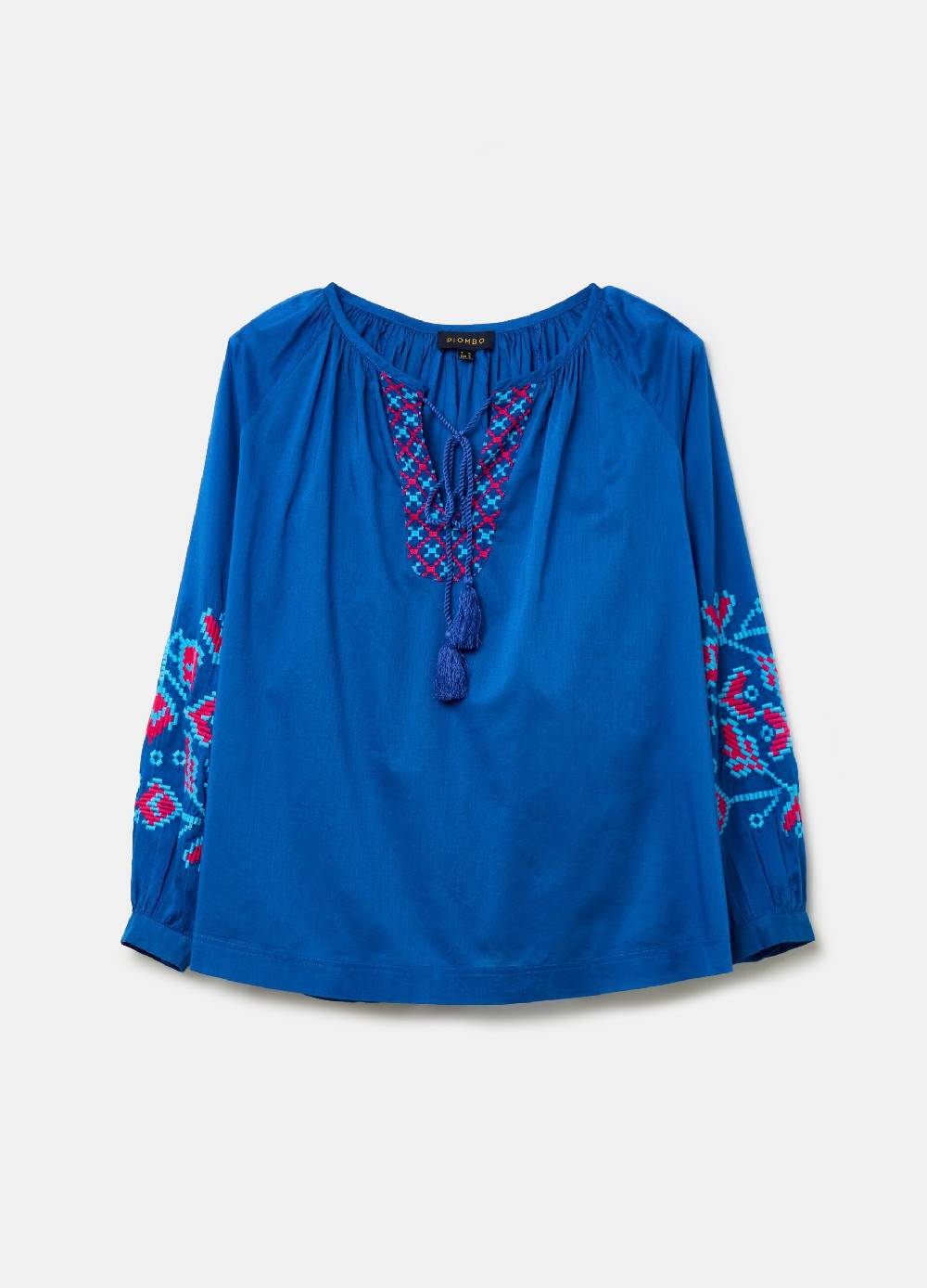 Ovs Blusa over con ricami etnici e nappine Saldi Di Fabbrica