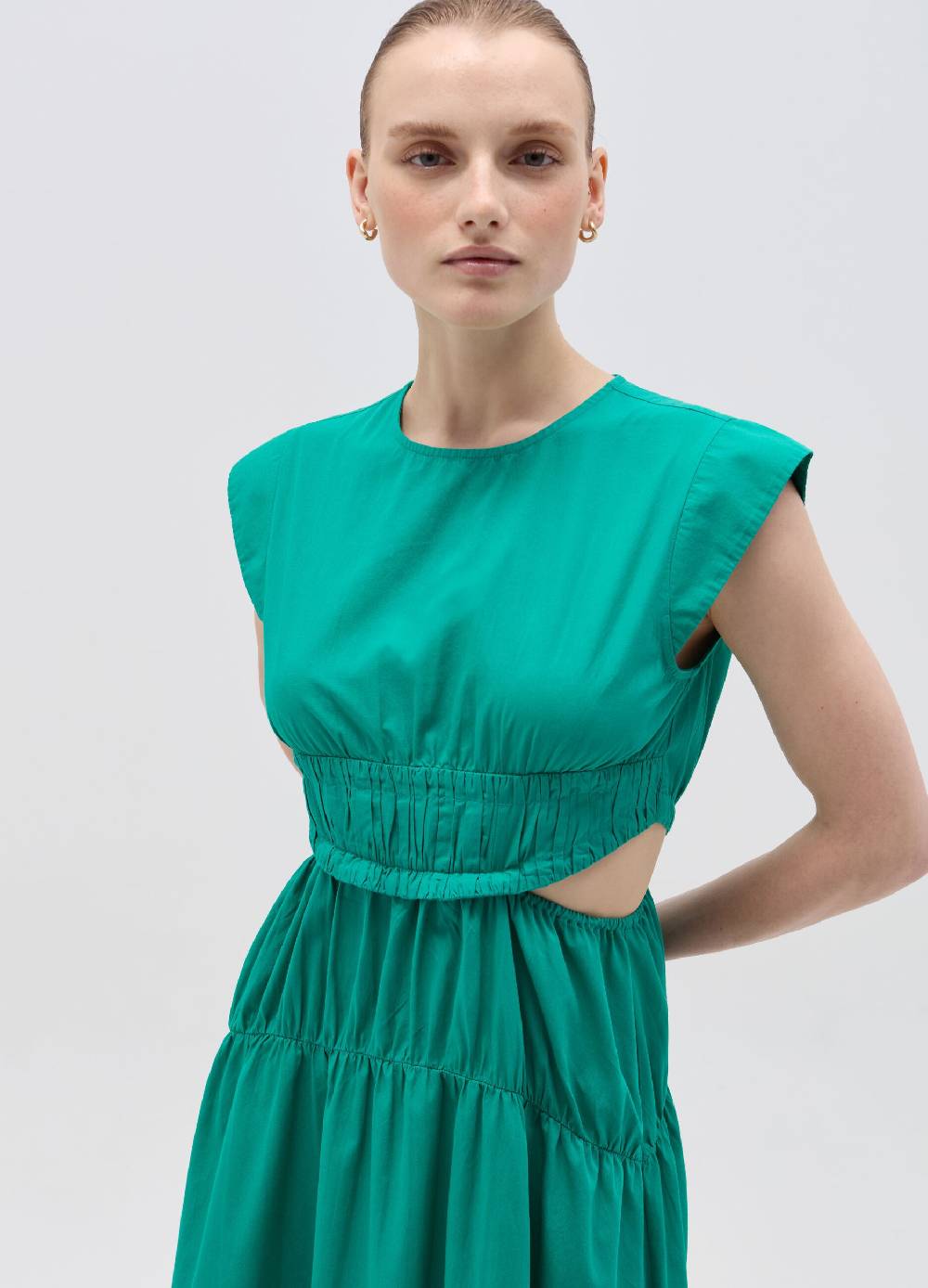 Ovs Vestito lungo in popeline con dettagli cut out Vendite Flash