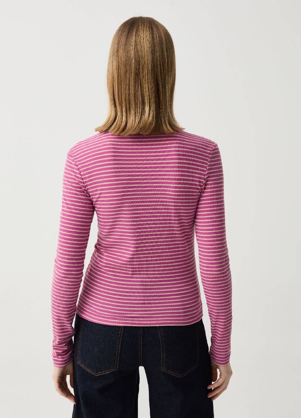Ovs T-shirt a righe con maniche lunghe e nodo 2025