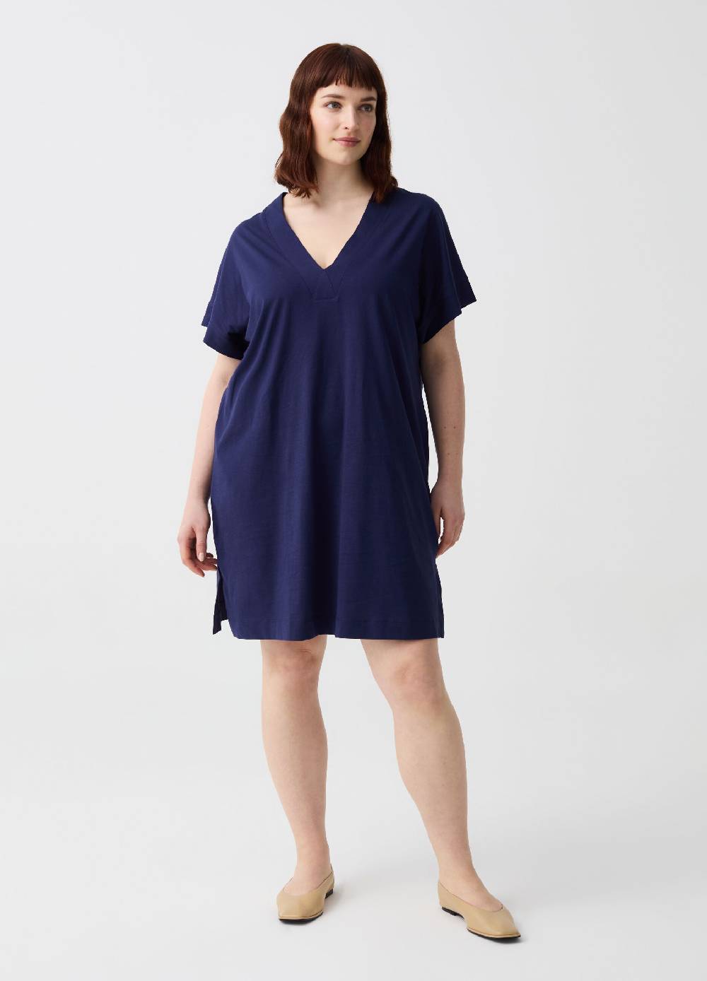 Ovs Abito Essential corto in jersey con scollo a V Curvy