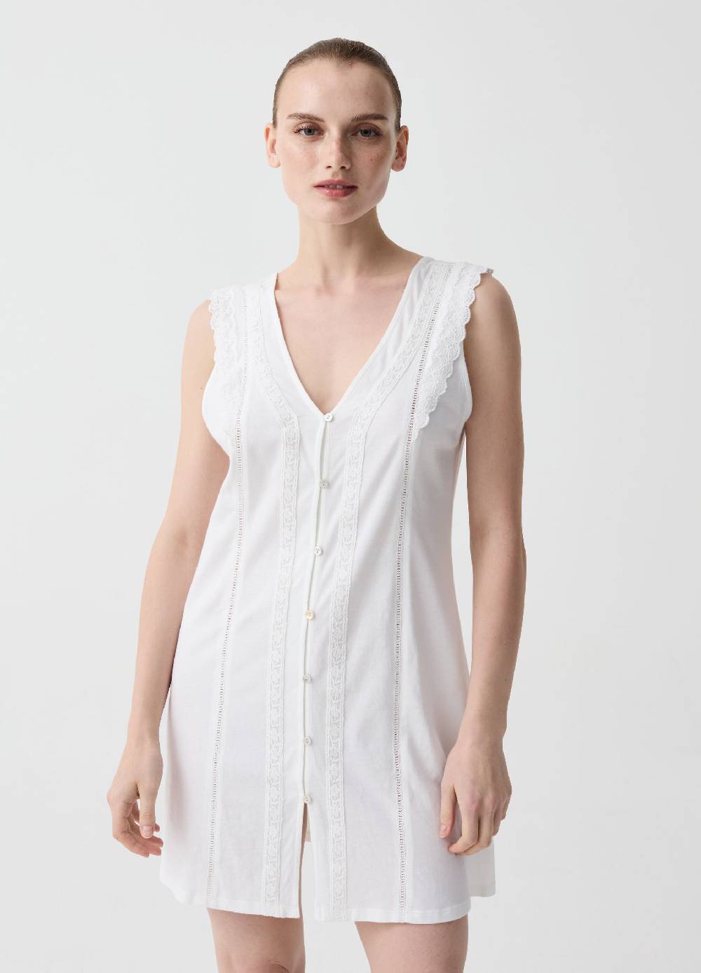 Ovs Camicia da notte con pizzo e bottoni Hotsell
