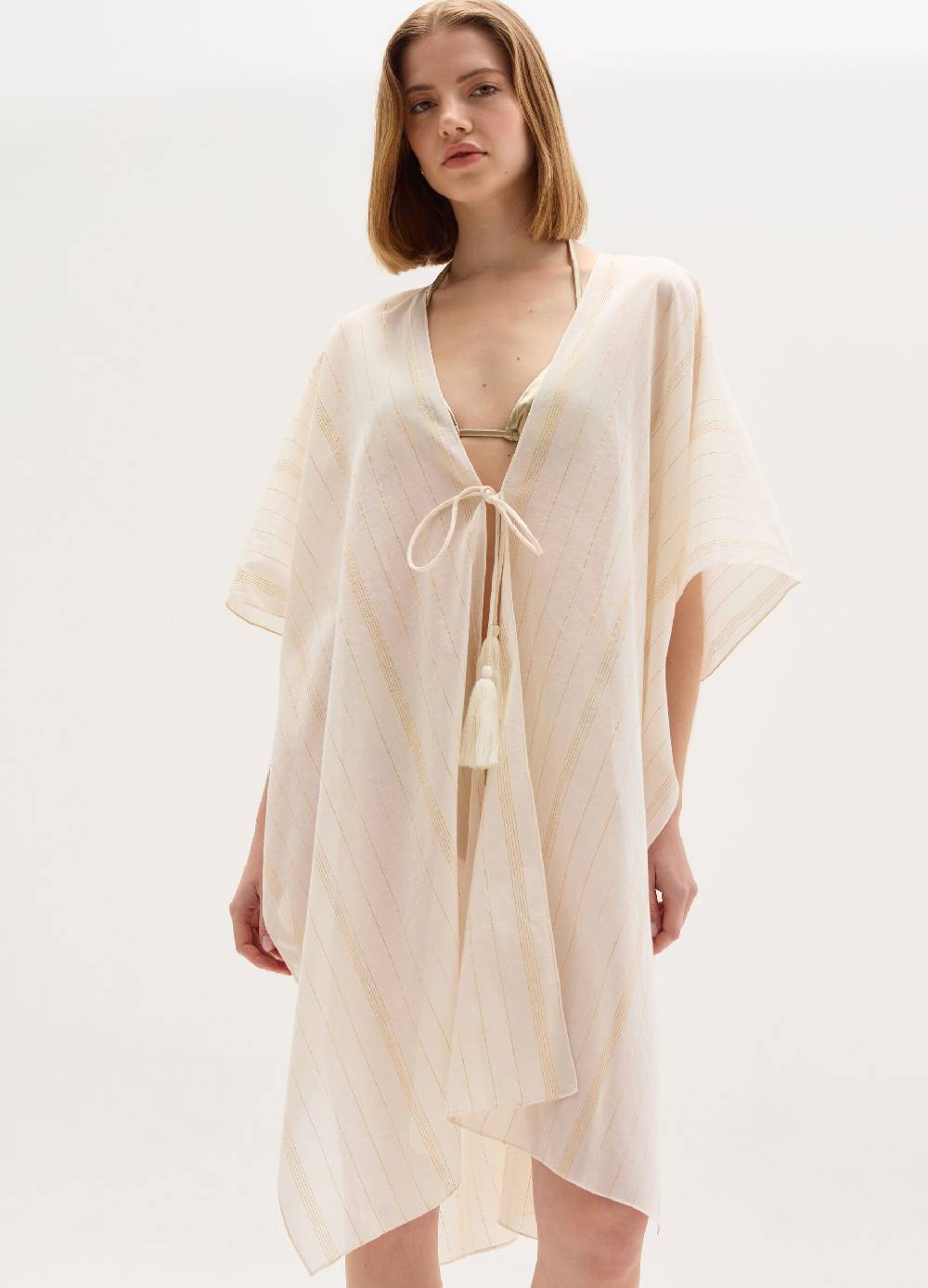 Ovs Kimono lungo copri costume a righe in lurex Moda