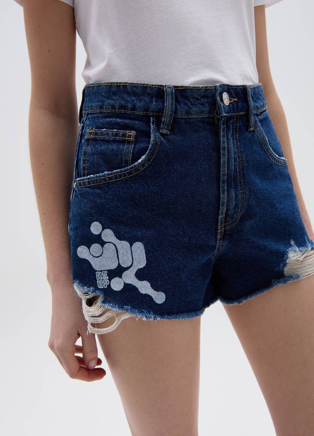 Ovs Shorts in denim con strappi RE-UP Promozione