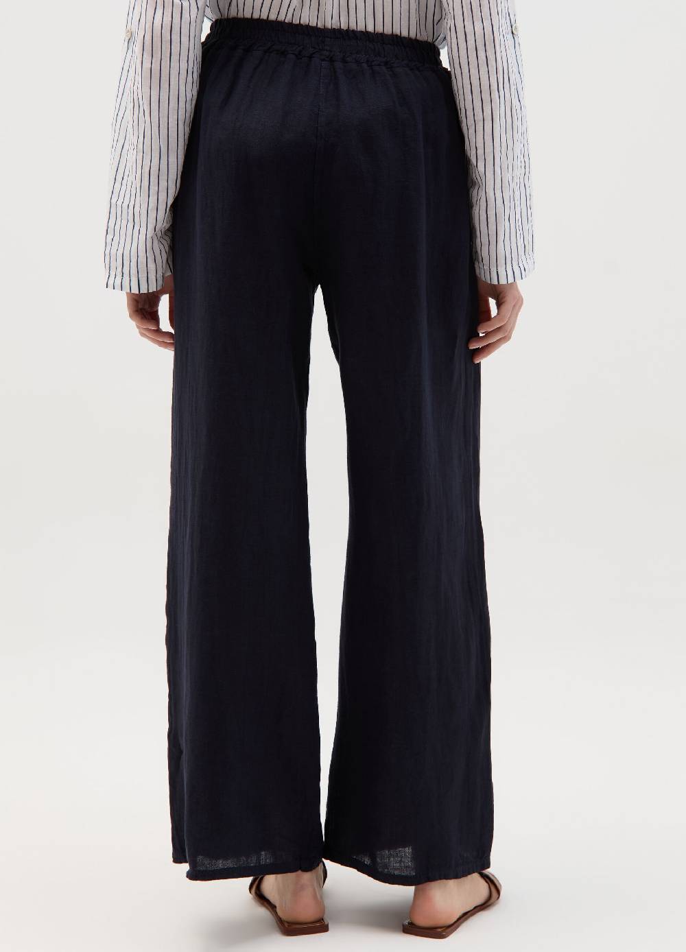 Ovs Joggers wide leg in lino con coulisse Super sconto