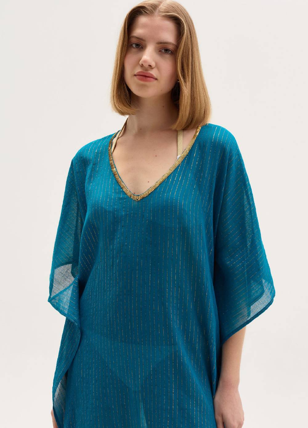 Ovs Poncho copri costume in cotone e lurex Acquista Ora