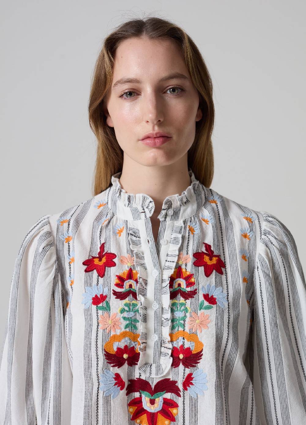 Ovs Blusa a righe con fiori ricamati Promozione Limitata