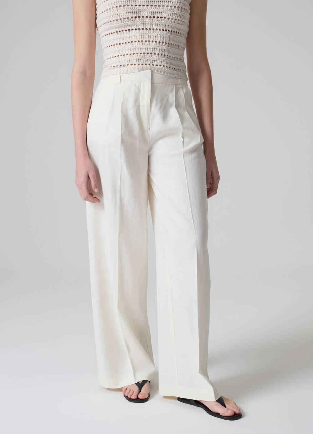 Ovs Pantaloni ampi in lino e viscosa PIOMBO Outlet