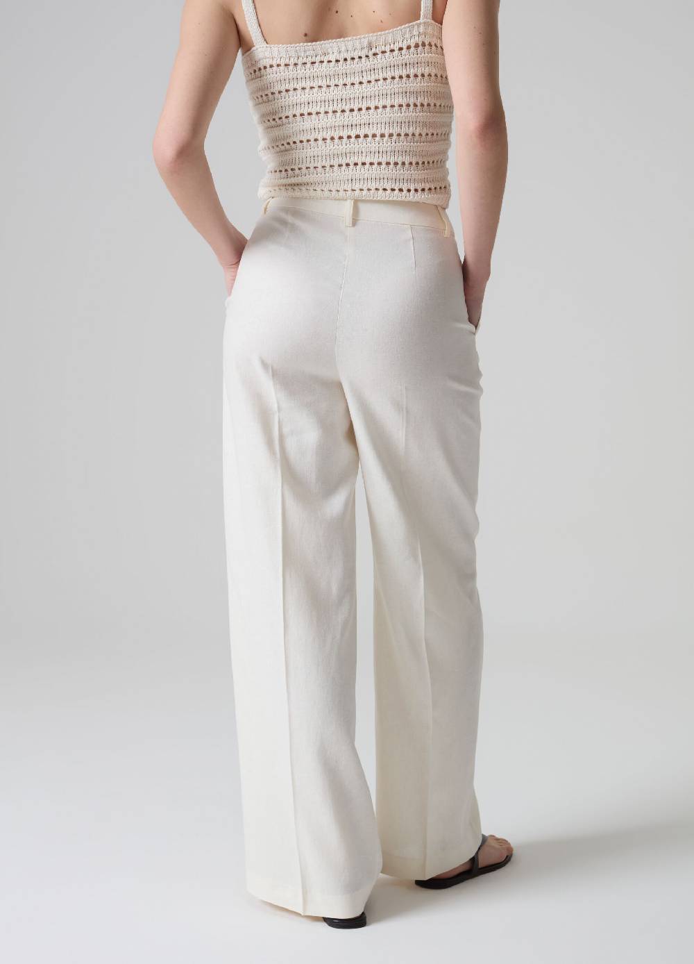 Ovs Pantaloni ampi in lino e viscosa PIOMBO Outlet