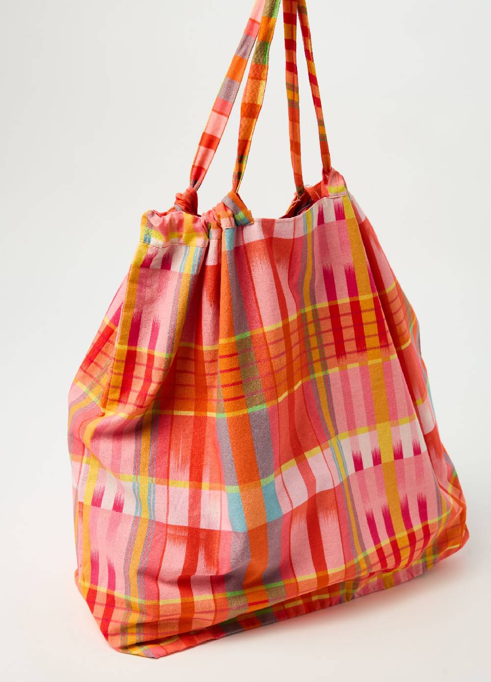Ovs Shopping bag in cotone a quadri e righe Offerte