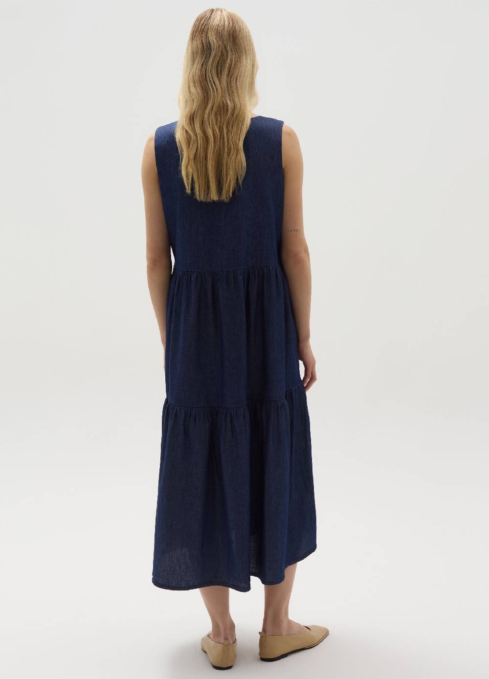 Ovs Vestito lungo in denim a balze Italia