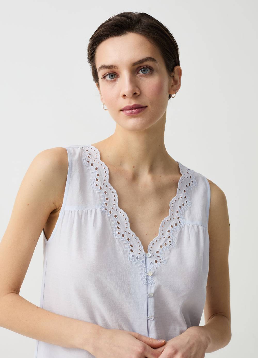 Ovs Camicia da notte con profili in sangallo Vendita Economica