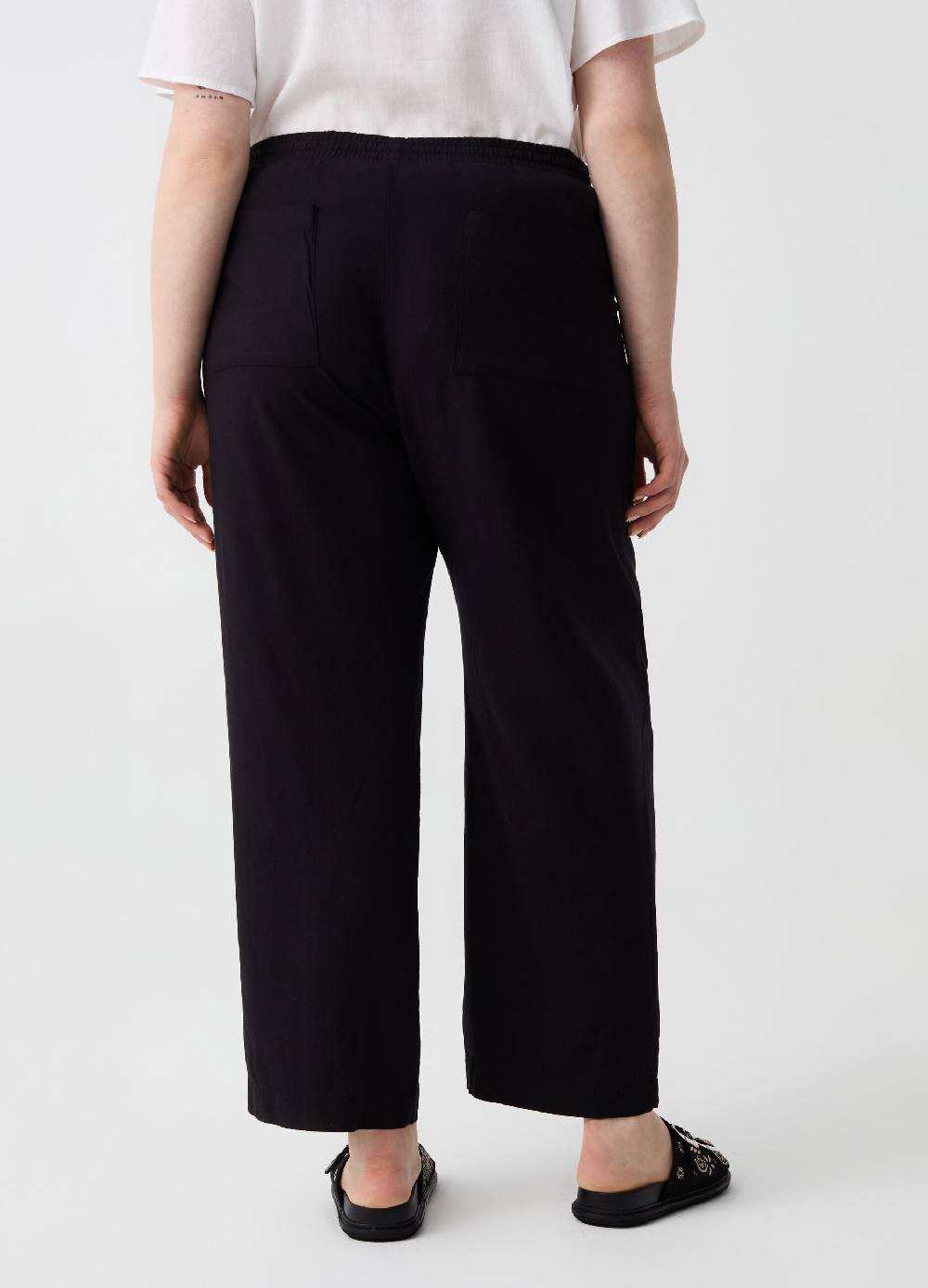 Ovs Pantaloni wide leg in lino e viscosa Curvy Qualità