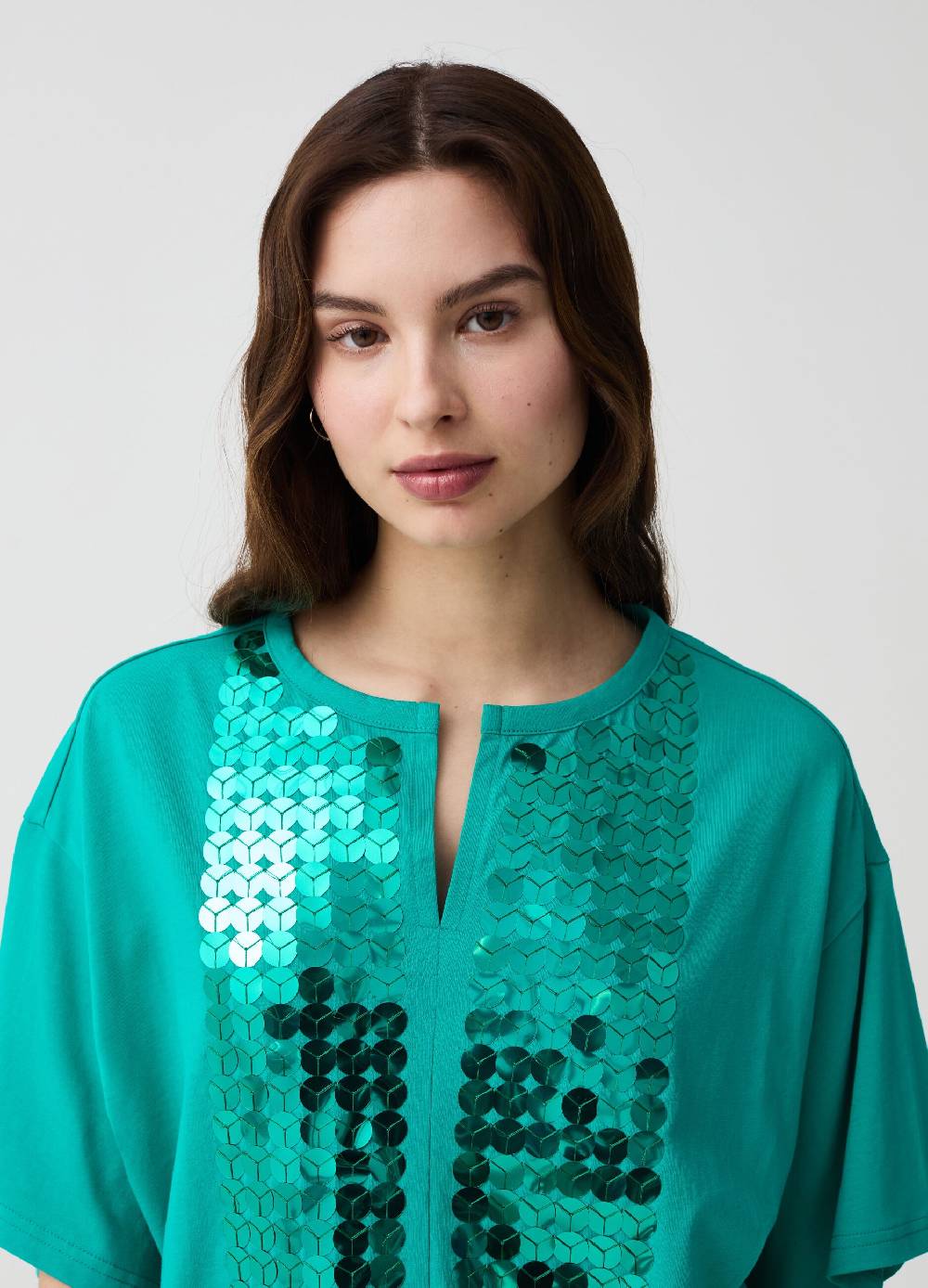 Ovs T-shirt con paillettes maniche a kimono Sconto