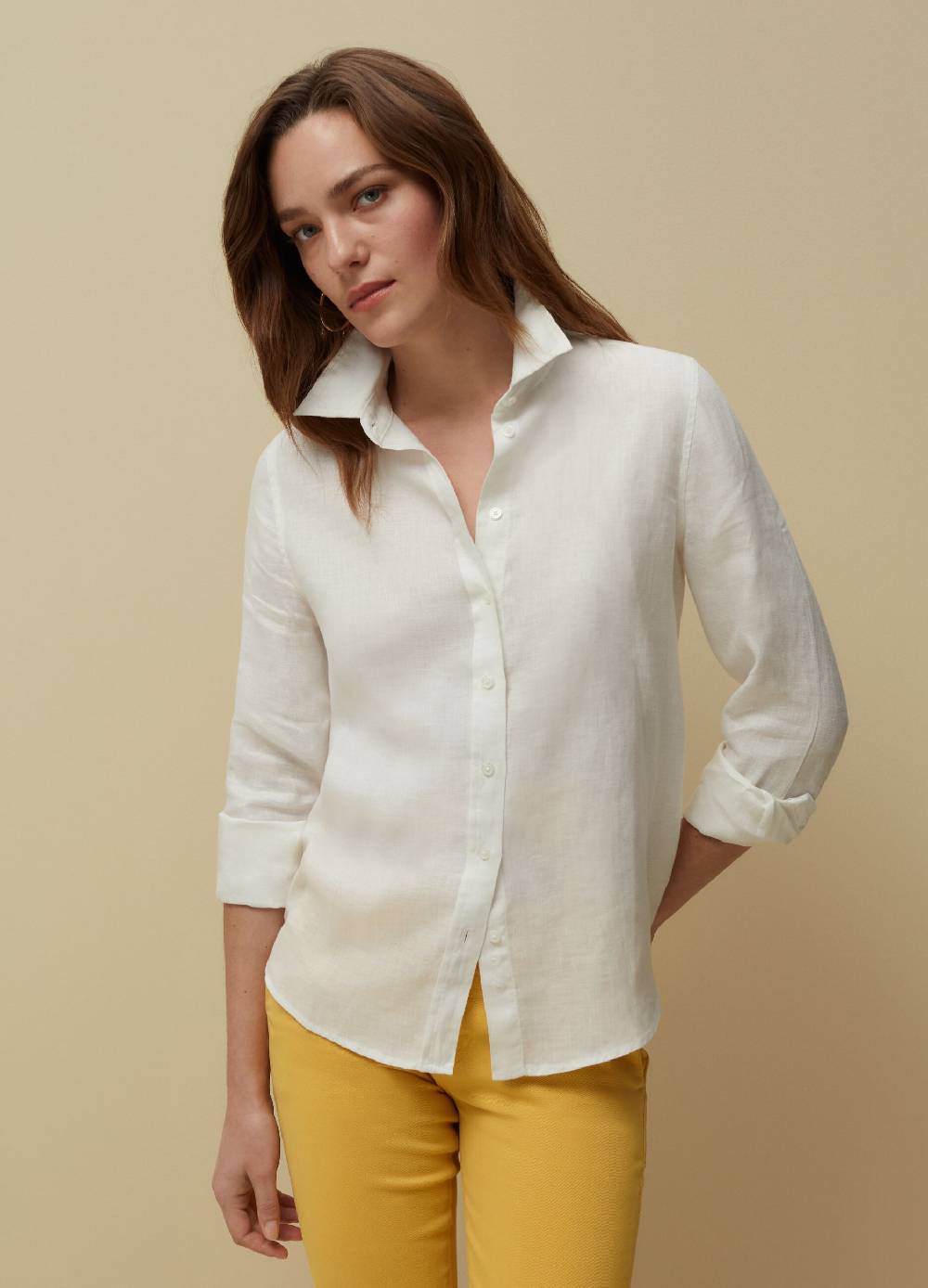 Ovs Camicia in lino tinta unita Economico