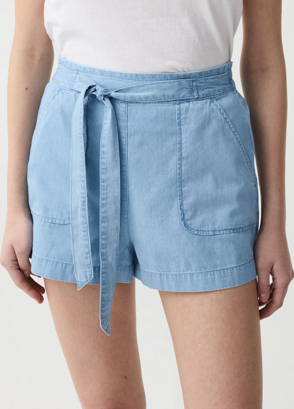 Ovs Shorts in denim fluido con cintura Saldi Di Fabbrica