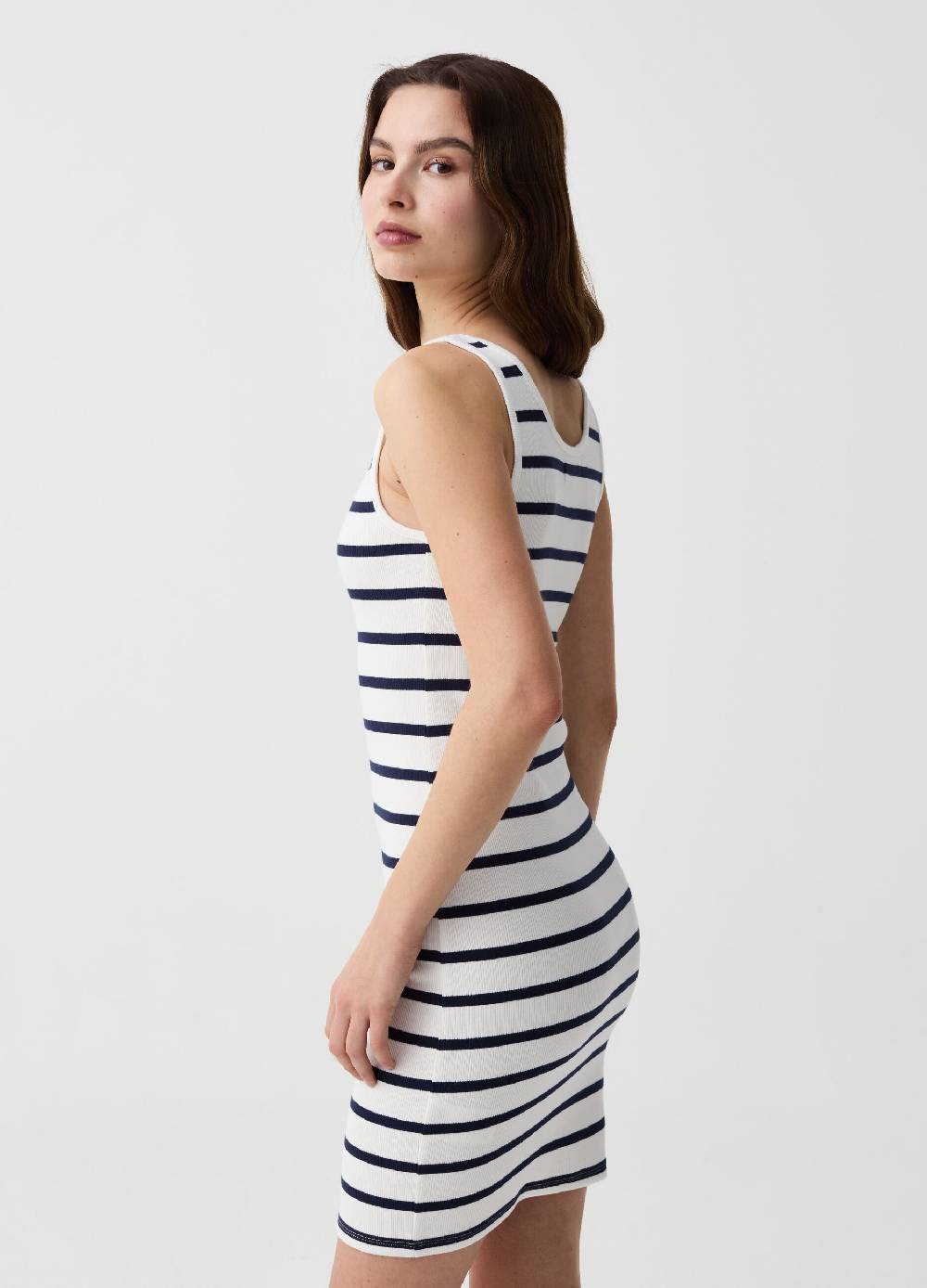 Ovs Vestito Essential corto smanicato a righe