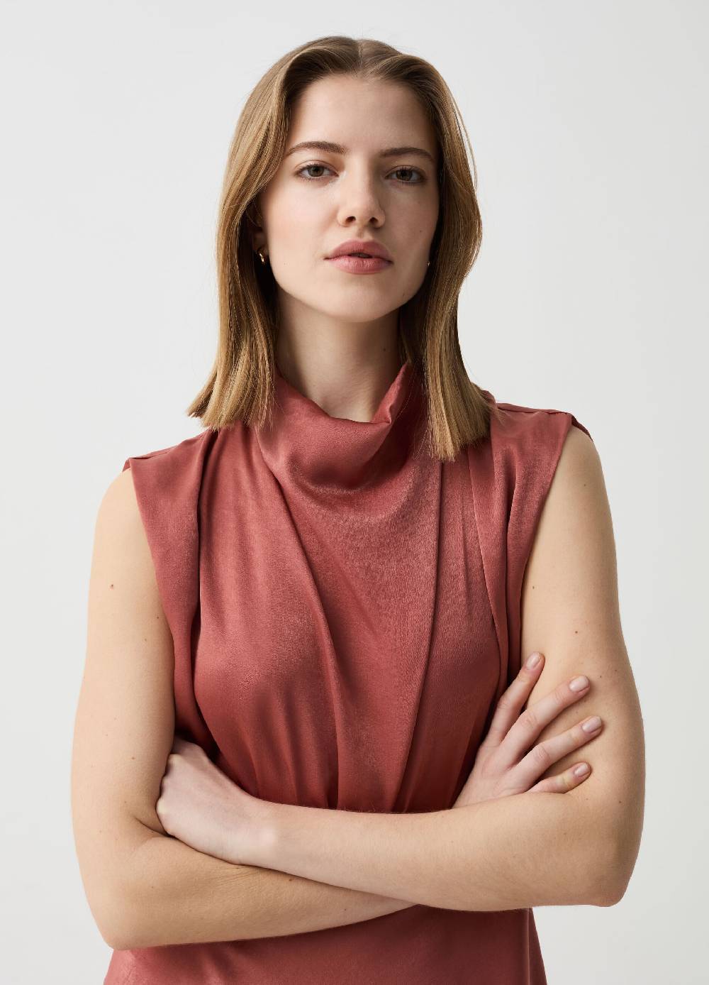 Ovs Abito smanicato in satin con drappeggio Offerte