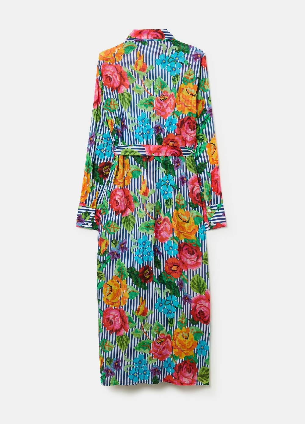 Ovs Vestito chemisier a righe con disegno a fiori Saldi Di Fabbrica