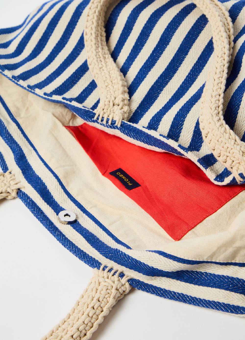 Ovs Maxi shopping bag in cotone a righe Vendita