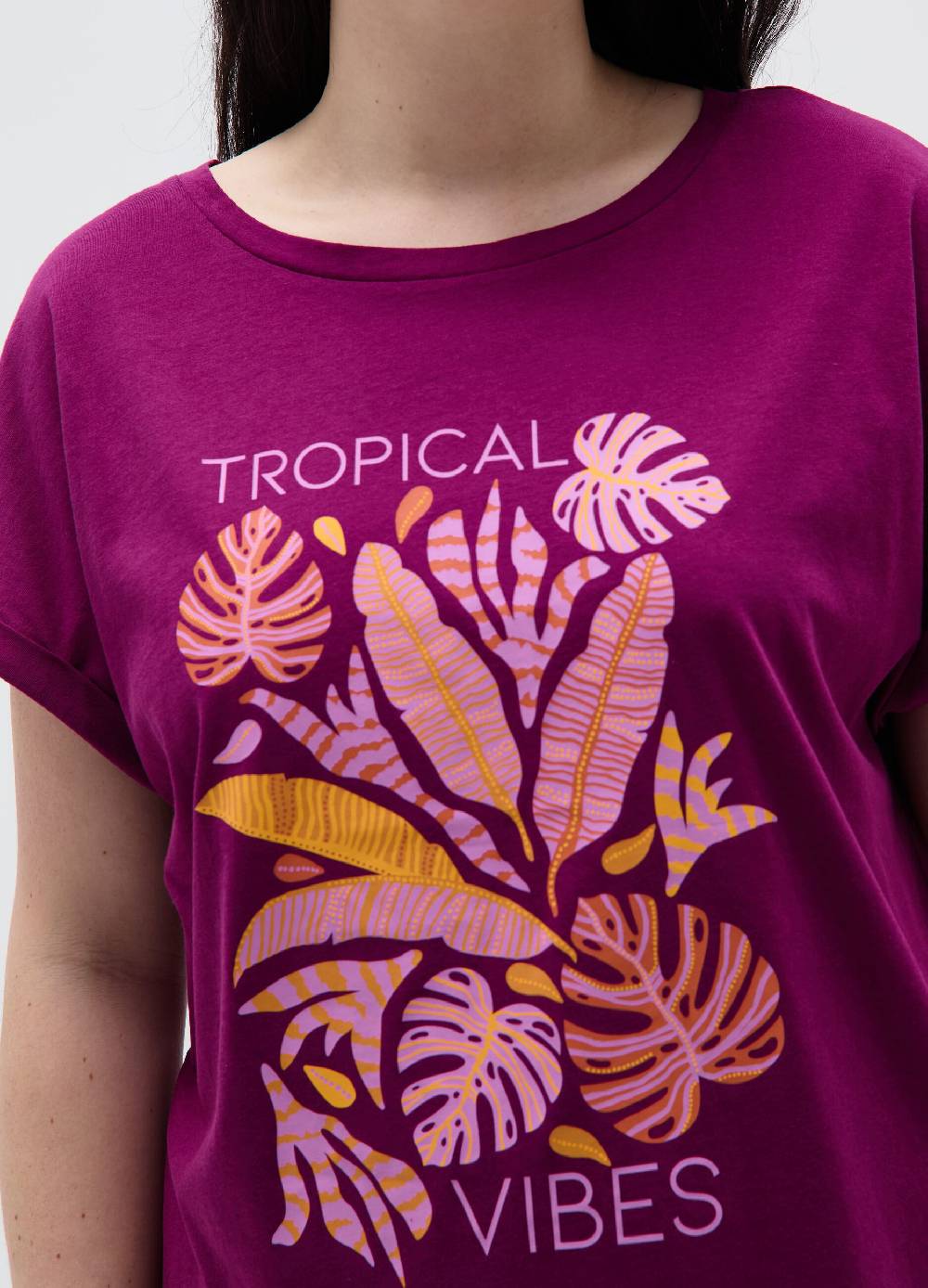 Ovs T-shirt con stampa tropicale Curvy Promozione