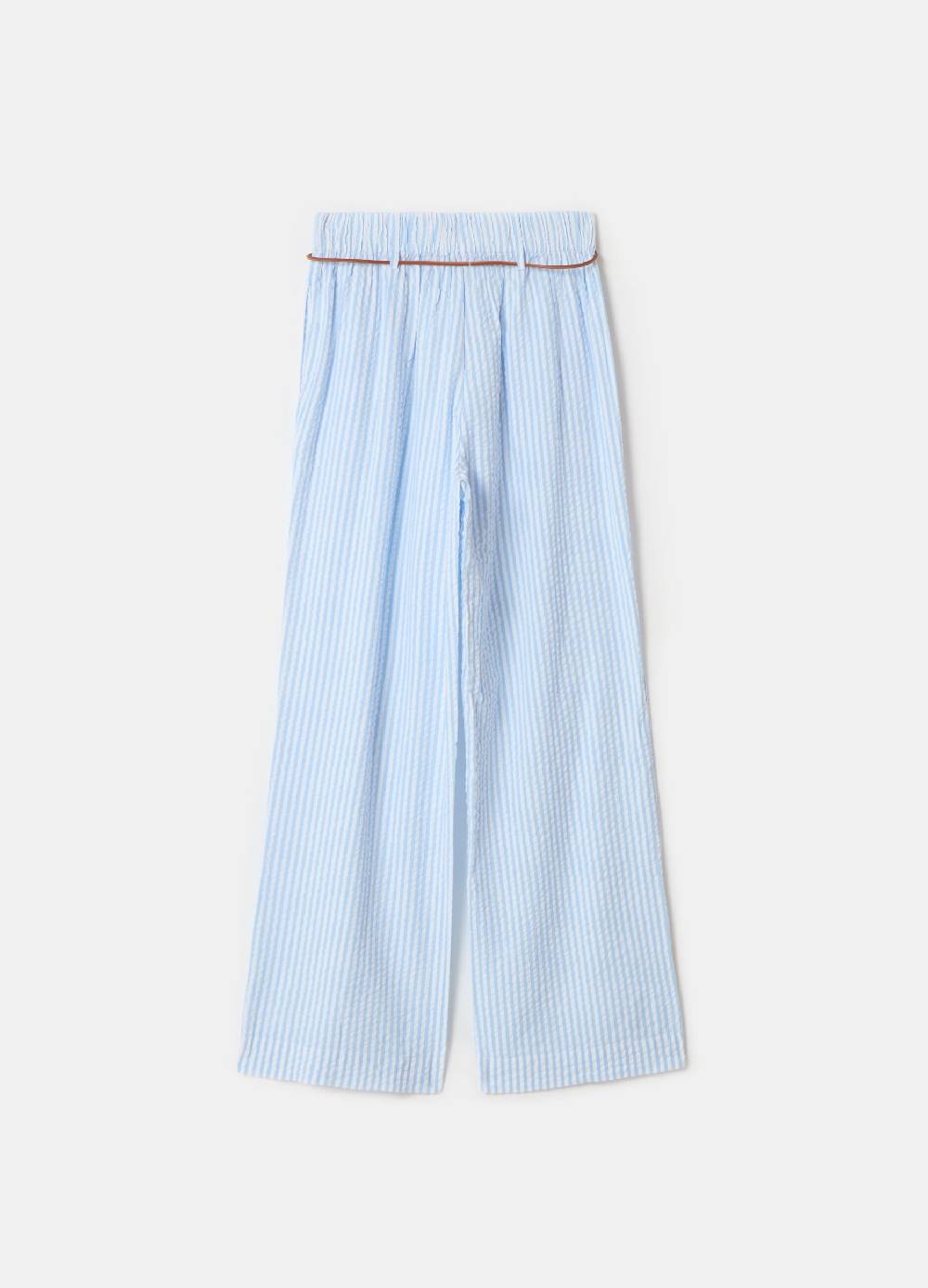 Ovs Pantaloni in seersucker a righe con cintura Online