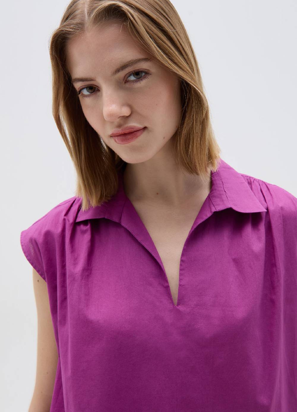 Ovs Blusa smanicata con scollo a polo Vendite Flash