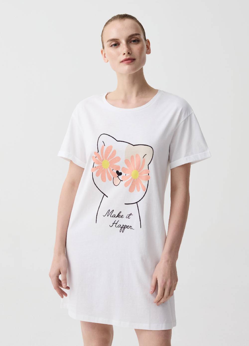 Ovs Camicia da notte con stampa gatto