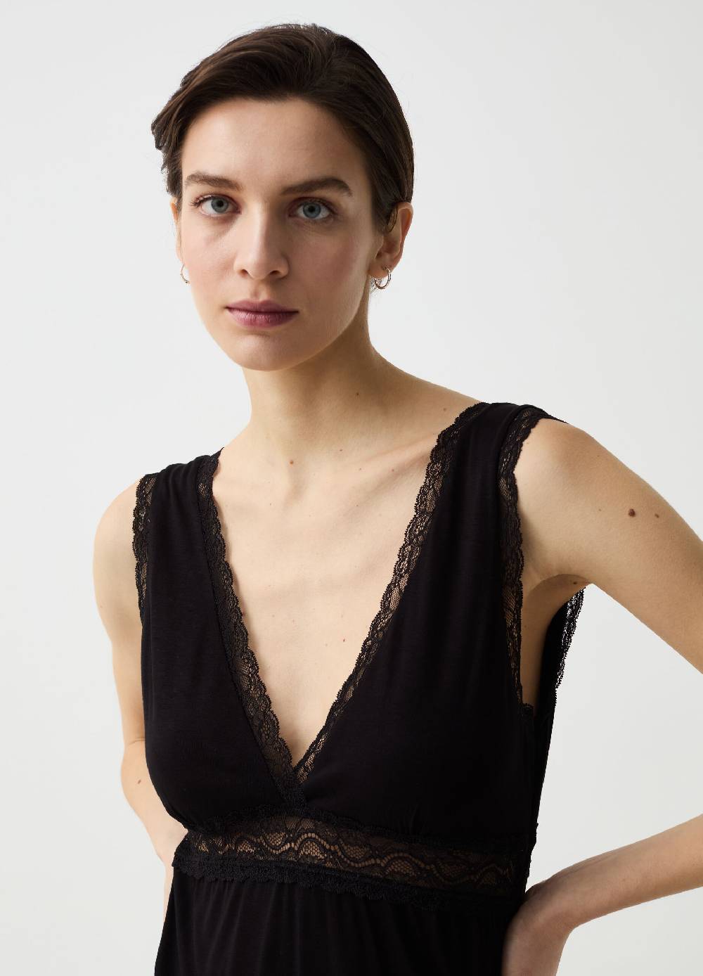 Ovs Camicia da notte in viscosa con pizzo Fino al 50% di sconto