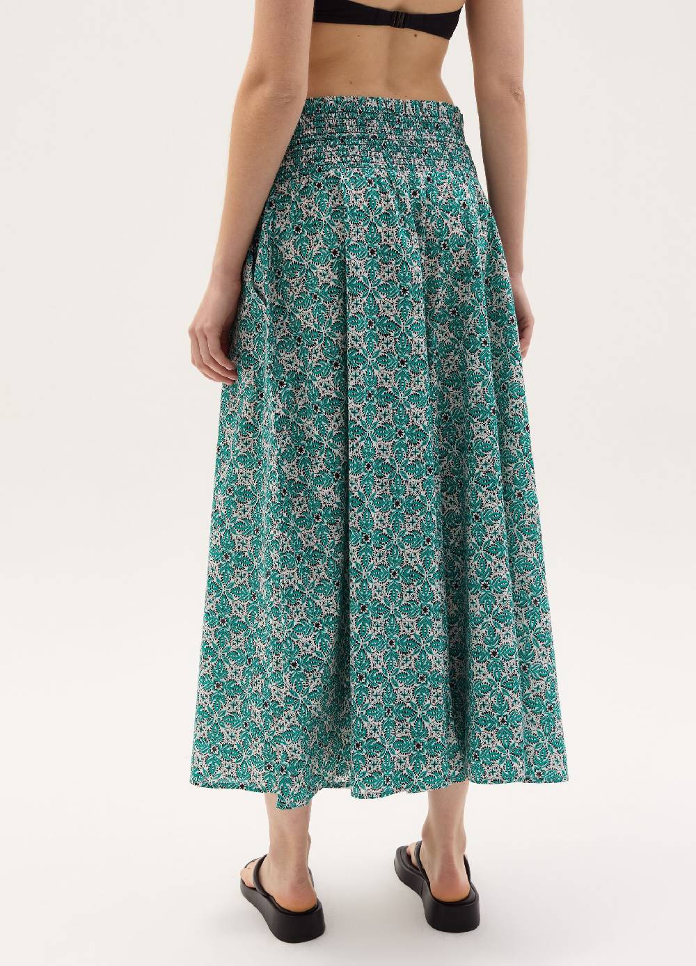Ovs Gonna midi con coulisse e stampa Shopping Online