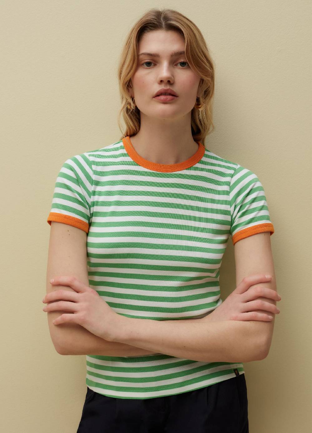 Ovs T-shirt in cotone Supima a righe Vendita Calda
