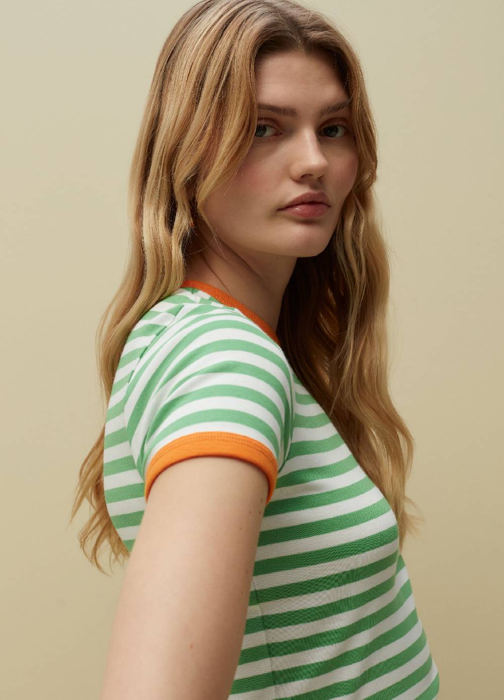 Ovs T-shirt in cotone Supima a righe Vendita Calda