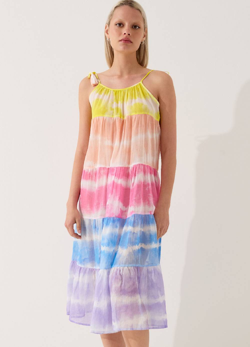 Ovs Vestito copri costume a balze Tie Dye