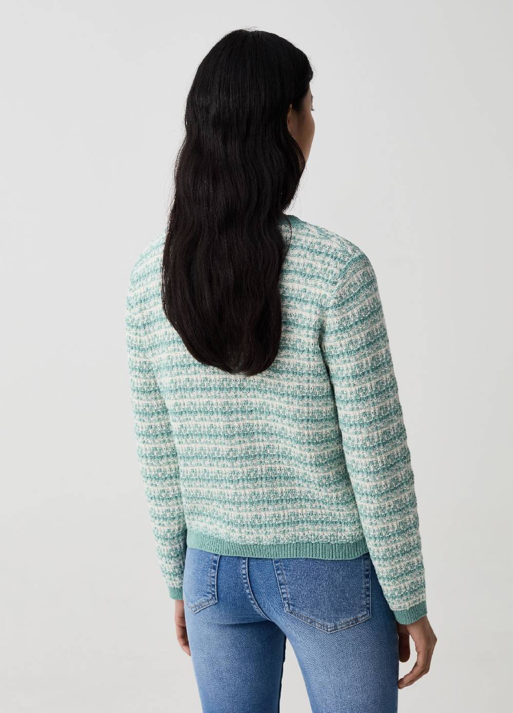 Ovs Giacca cardigan effetto tweed con bottoni lucidi 2025