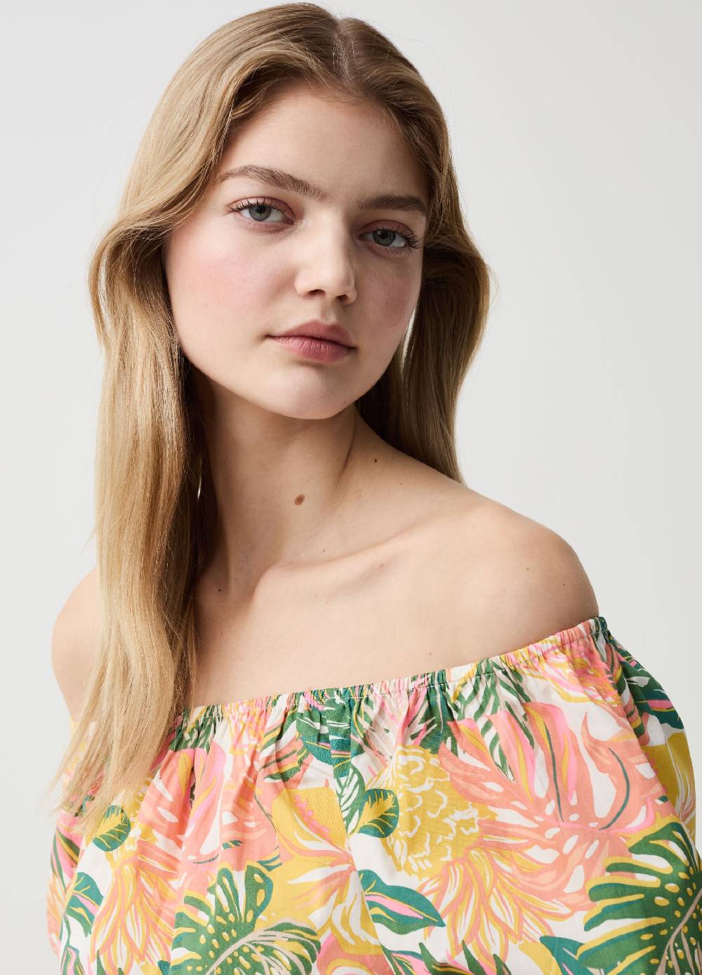 Ovs Crop top in cotone con spalle scoperte Spedizione Gratuita