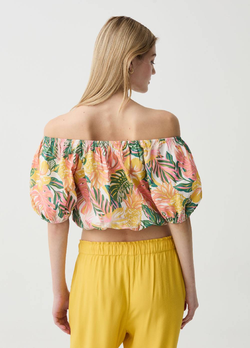 Ovs Crop top in cotone con spalle scoperte Spedizione Gratuita
