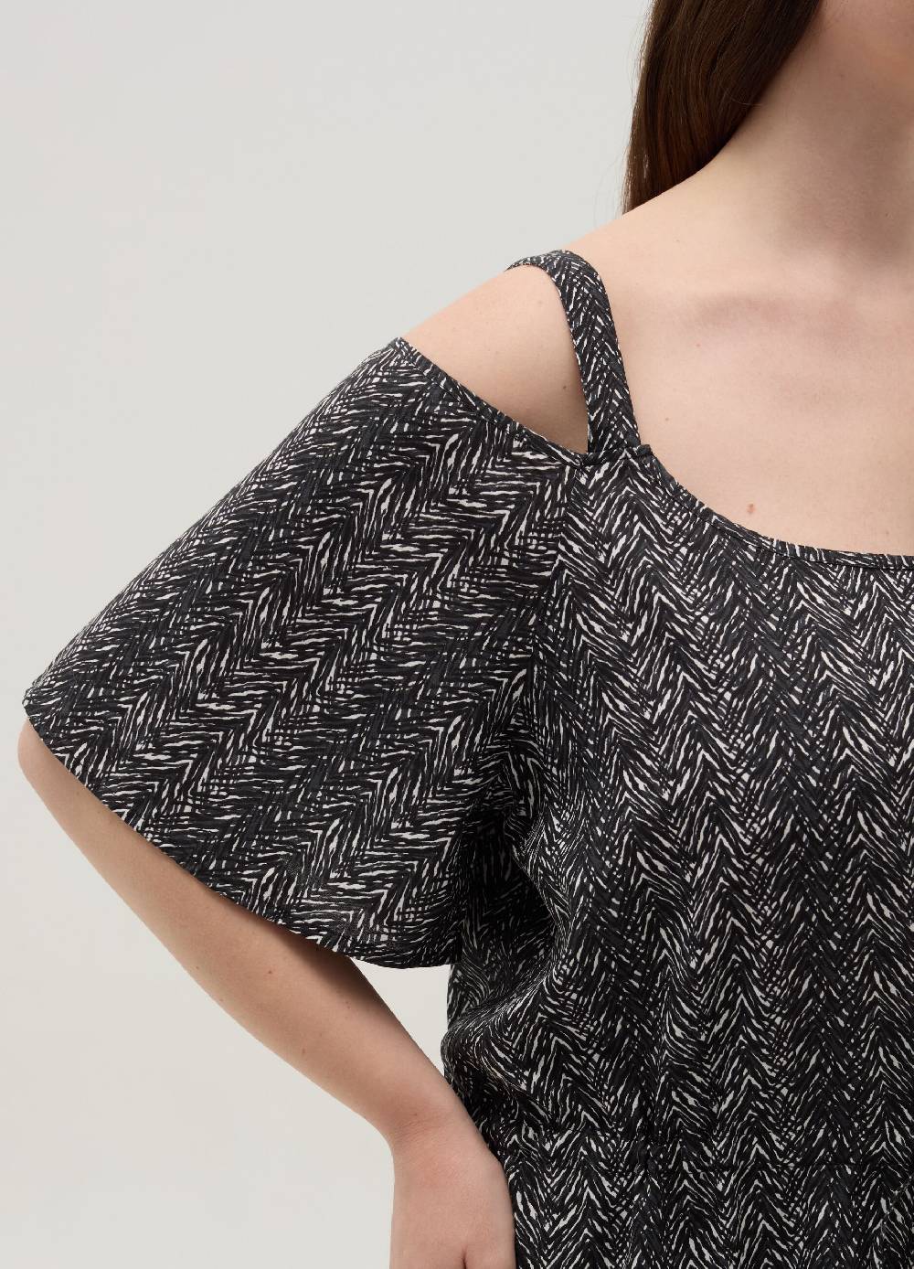 Ovs Blusa stampata con spalle scoperte Curvy Consegna Veloce