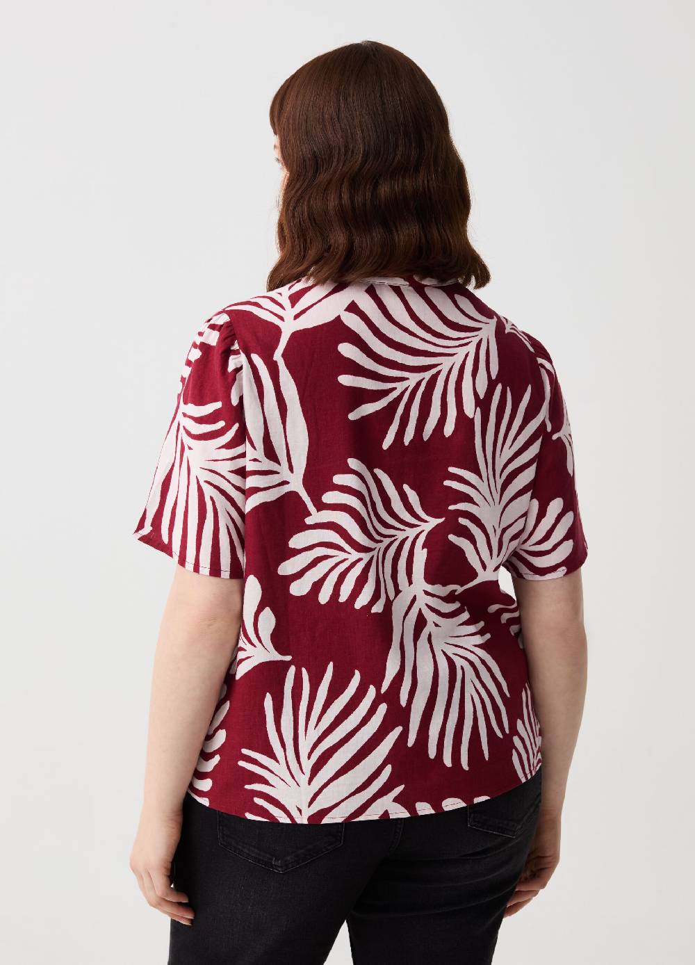 Ovs Blusa in lino e viscosa con bottoni Curvy Promozione Limitata